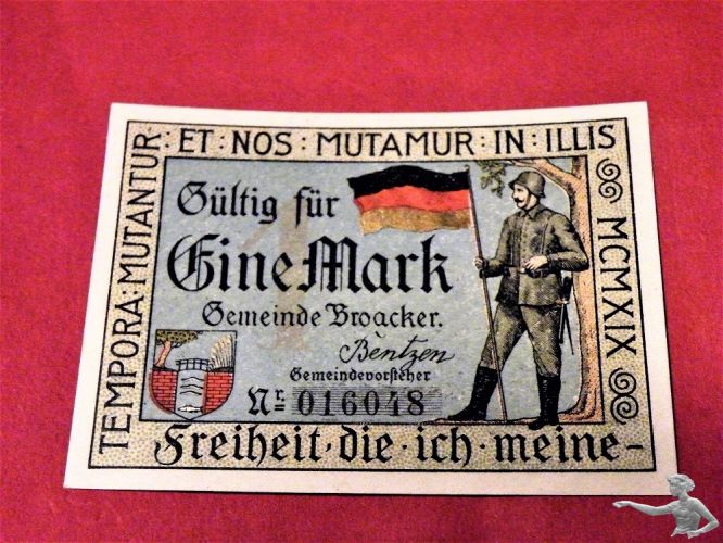 1 Mark Deutsches Reich 1919 Broacker